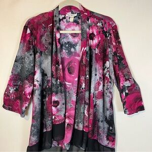 Dress‎ Barn Floral Kimono Cardigan